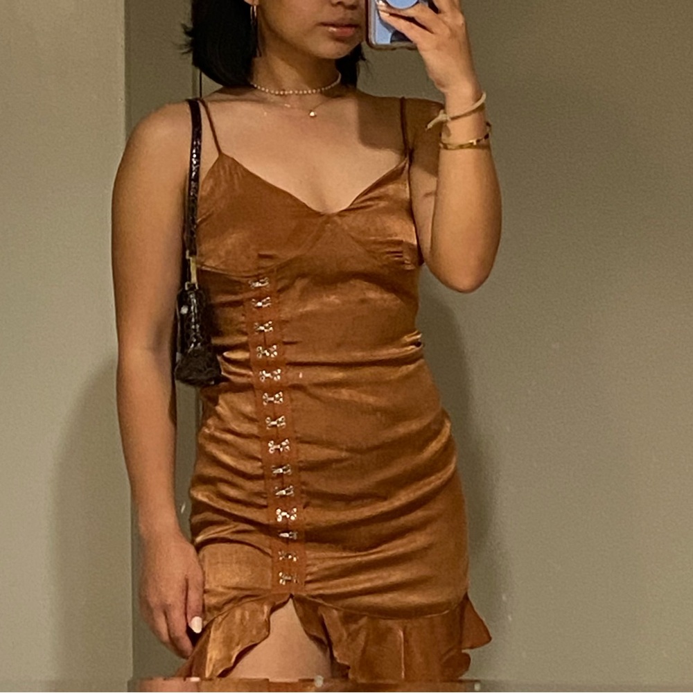 Honey Punch Copper Mini Dress